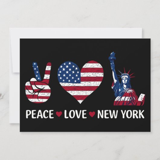 Invitation Peace Love New York (Devant)