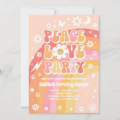 Invitation Peace Love Party Hippie Rainbow les années 70 fête (Devant)