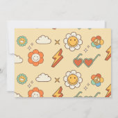 Invitation Peace Love Party Retro Arc-en-ciel 6e anniversaire (Dos)