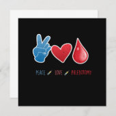 Invitation Peace Love Phlebotomie Sang Phlebotomiste Cadeau (Devant / Derrière)