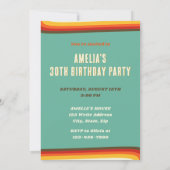 Invitation Peace Love Retro Super Sunset 30e anniversaire (Dos)