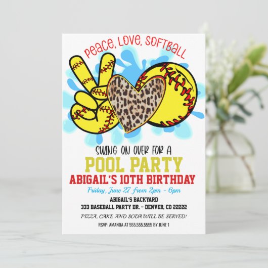 Invitation  Peace Love Sotball Pool (Debout devant)