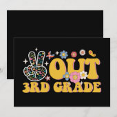 Invitation Peace Out 3e année groovy dernier jour d'école (Devant / Derrière)