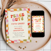 Invitation Peace Out 5e année Super Graduation Party