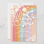 Invitation Peace Out Chiffres simples 10ème anniversaire Supe (Devant)