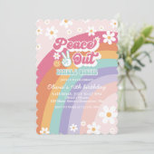 Invitation Peace Out Chiffres simples Arc-en-ciel 10e anniver (Debout devant)