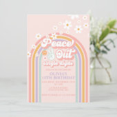 Invitation Peace out Chiffres simples arc-en-ciel 10e anniver (Debout devant)