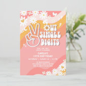Invitation Peace Out Chiffres simples Daisy Hippie 70's Anniv (Debout devant)