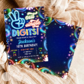 Invitation Peace Out Chiffres simples Neon Glow Boy Anniversa
