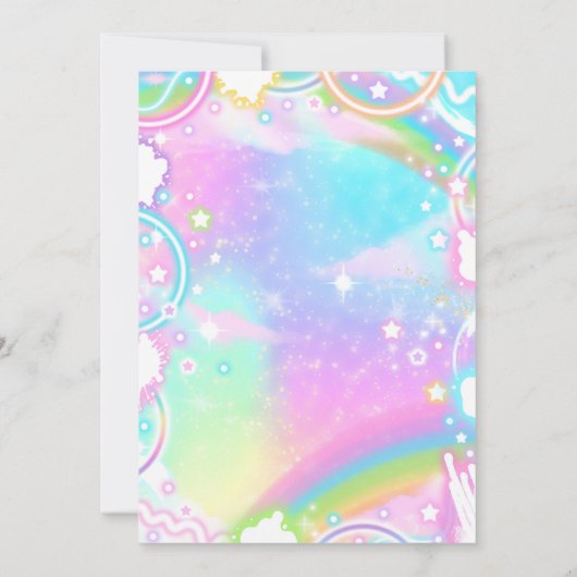 Invitation Peace Out Chiffres simples Pastel Neon 10e anniver (Dos)