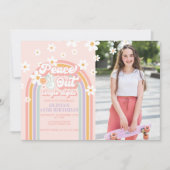 Invitation Peace out Chiffres simples Photo 10e anniversaire (Devant)