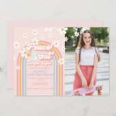 Invitation Peace out Chiffres simples Photo 10e anniversaire (Devant / Derrière)