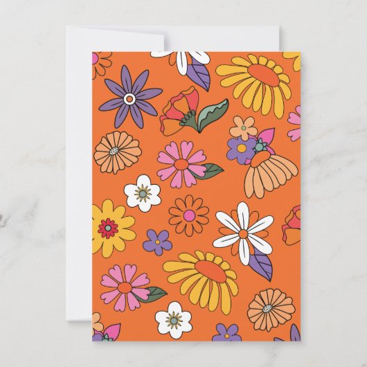 Invitation Peace Out Chiffres simples Rainbow Birthday Party (Dos)