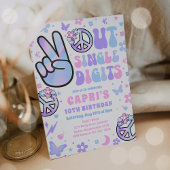 Invitation Peace Out Chiffres uniques Holographique Anniversa