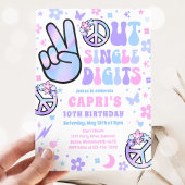 Invitation Peace Out Chiffres uniques Holographique Anniversa