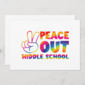 Invitation Peace Out Middle School Tie Dye Dernier Day Of Sch (Devant / Derrière)