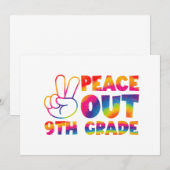 Invitation Peace Out Ninth Grade Tie Dye Dernier Day 9th Grad (Devant / Derrière)