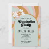 Invitation Peace Out Retro Boho Arch Photo Graduation (Dos)