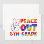 Invitation Peace Out Sixième année Tie Dye Dernier jour 6e an (Devant / Derrière)