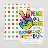 Invitation Peace Out Summer Retour à la fête scolaire Invitat (Devant / Derrière)