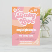 Invitation Peace Retro Super les années 70 bébé Amour Douche (Debout devant)