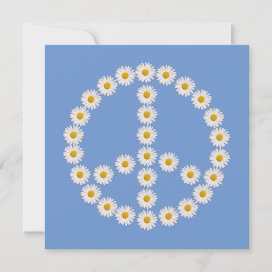 Invitation peace sign daisii daisy boho (Devant)