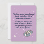 Invitation Peaceful Birthday Card with Night Sky and Moon (Dos)