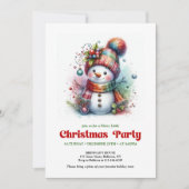 Invitation Peaceful funny snowman invite holiday joy digital (Devant)