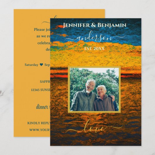 Invitation Peaceful Ocean Wedding Vow Renewal  (Devant / Derrière)