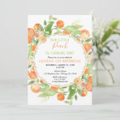 Invitation Peach 1er anniversaire filles invitations, thème d (Debout devant)
