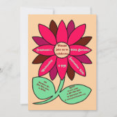 Invitation Peach 60th Birthday Simple Red Sunflower (Devant)
