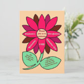 Invitation Peach 60th Birthday Simple Red Sunflower (Debout devant)