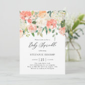 Invitation Peach and Ivory Watercolor Flowers (Debout devant)