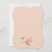 Invitation Peach and Pink Peony Flowers "Love" Mariage (Dos)