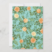 Invitation Peach & Aqua Peony & Rose Floral Mariage (Dos)