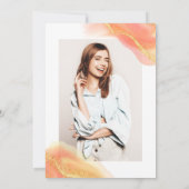 Invitation Peach aquarelle or parties scintillant photo Sweet (Dos)