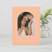 Invitation Peach Arch Photo QR Code Enregistrer notre date (Debout devant)