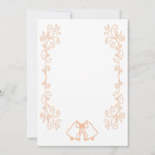Invitation Peach Bells Scrollwork Mariage Réception (Dos)