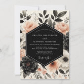 Invitation Peach Bloom Nocturne Wedding (Devant)
