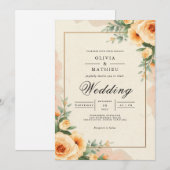 Invitation Peach Blossom Arch Mariage (Devant / Derrière)