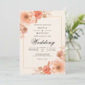 Invitation Peach Blossom Border Wedding (Debout devant)