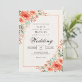 Invitation Peach Blossom Botanical Whimsy Mariage (Debout devant)