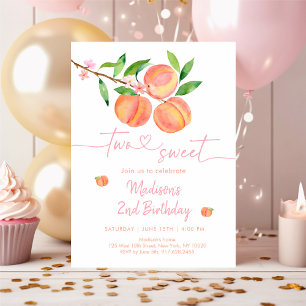 Invitation Peach Blossom Deux Sweet Peach Anniversaire