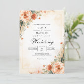 Invitation Peach Blossom Mariage (Debout devant)