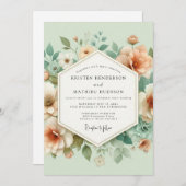 Invitation Peach Blossom Meadow Wedding (Devant / Derrière)