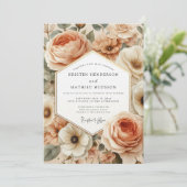 Invitation Peach Blossom Romantic Wedding (Debout devant)