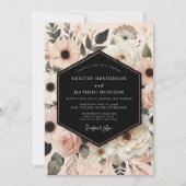 Invitation Peach Blush Botanical Romance Wedding (Devant)
