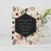 Invitation Peach Blush Botanical Romance Wedding (Debout devant)