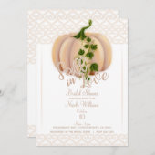 Invitation Peach Blush Citrouille TOMBE DANS LA Fête des mari (Devant / Derrière)