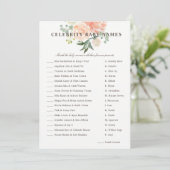 Invitation Peach Blush Floral Celebrity Baby Name Jeu (Debout devant)